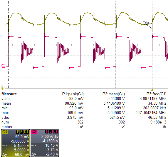 ripple and oscillation at 3V/100mA